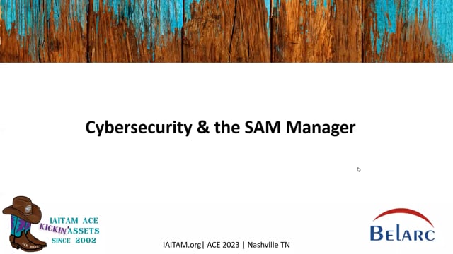 Cybersecurity and the SAM Manager