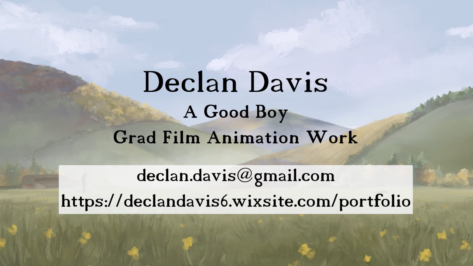 Declan Davis - A Good Boy - Grad Film Animation Work