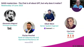 Wednesday 14 June 2023 - SASIG masterclass - The Chat is all about GPT, but why does it matter?