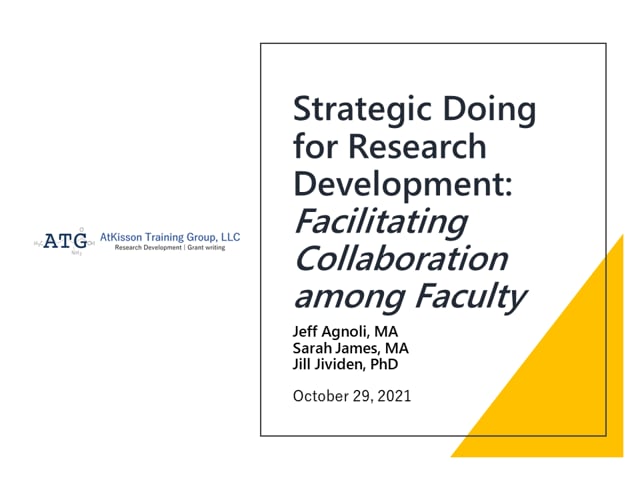 Strategic Doing for Research Development