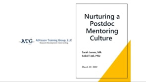 Nurturing a Postdoc Mentoring Culture