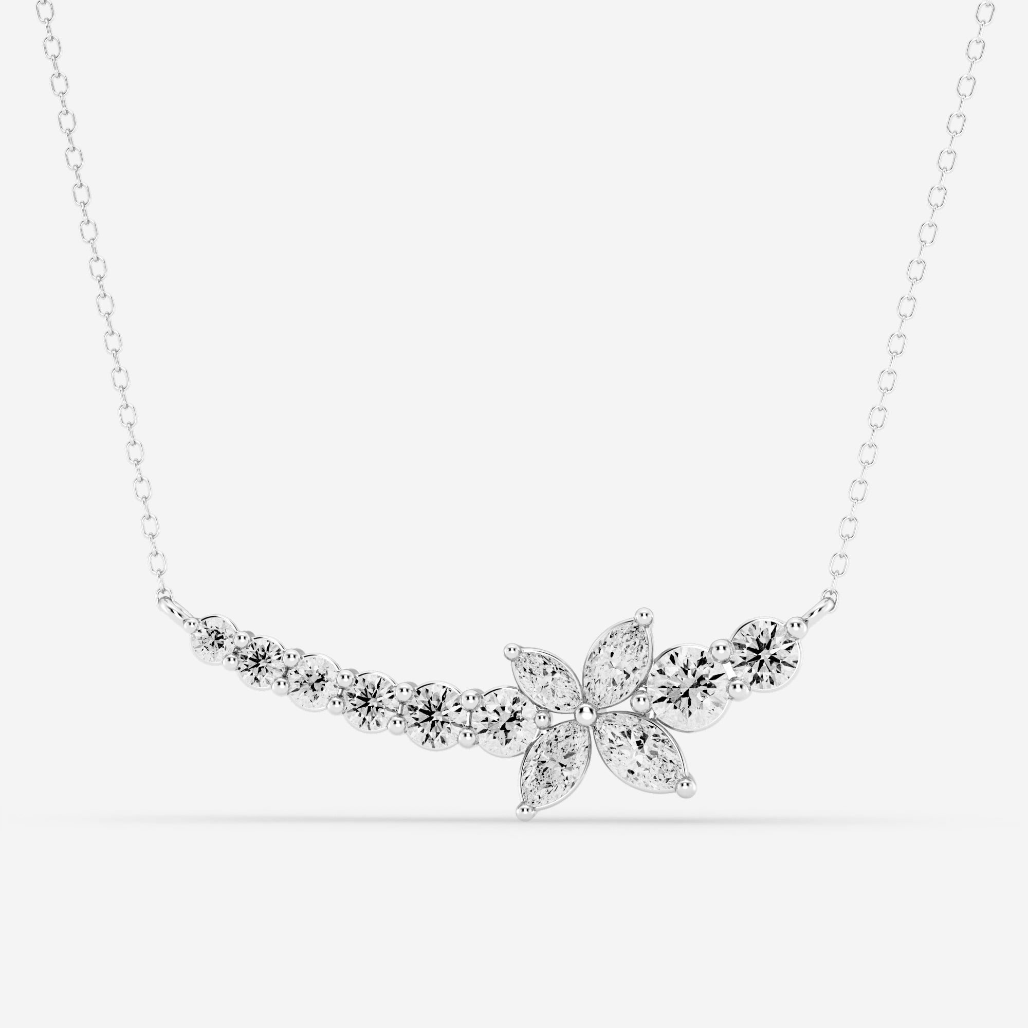 product video for 1 2/3 ctw Marquise Lab Grown Diamond Curved Butterfly Fashion Necklace