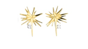 C. 1970 Vintage .25 ct. t.w. Diamond Starburst Earrings in 18kt Yellow Gold