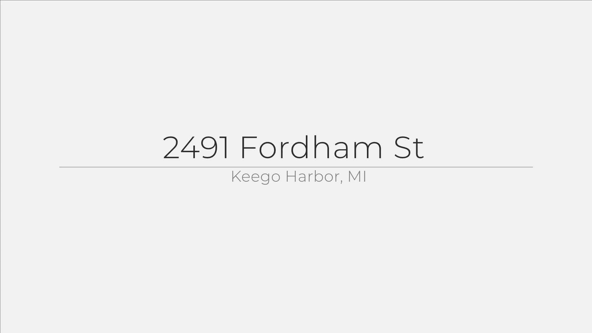 2491 Fordham St, Keego Harbor, MI on Vimeo