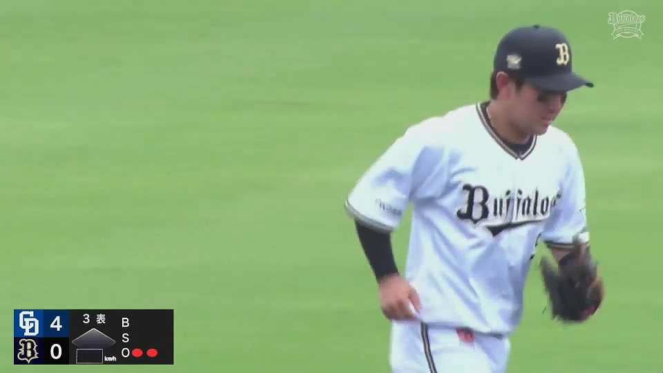 【ファーム】バファローズ・西野真弘 巧みなゴロ捌きでアウトを奪う!!  2023年6月16日 オリックス・バファローズ 対 中日ドラゴンズ