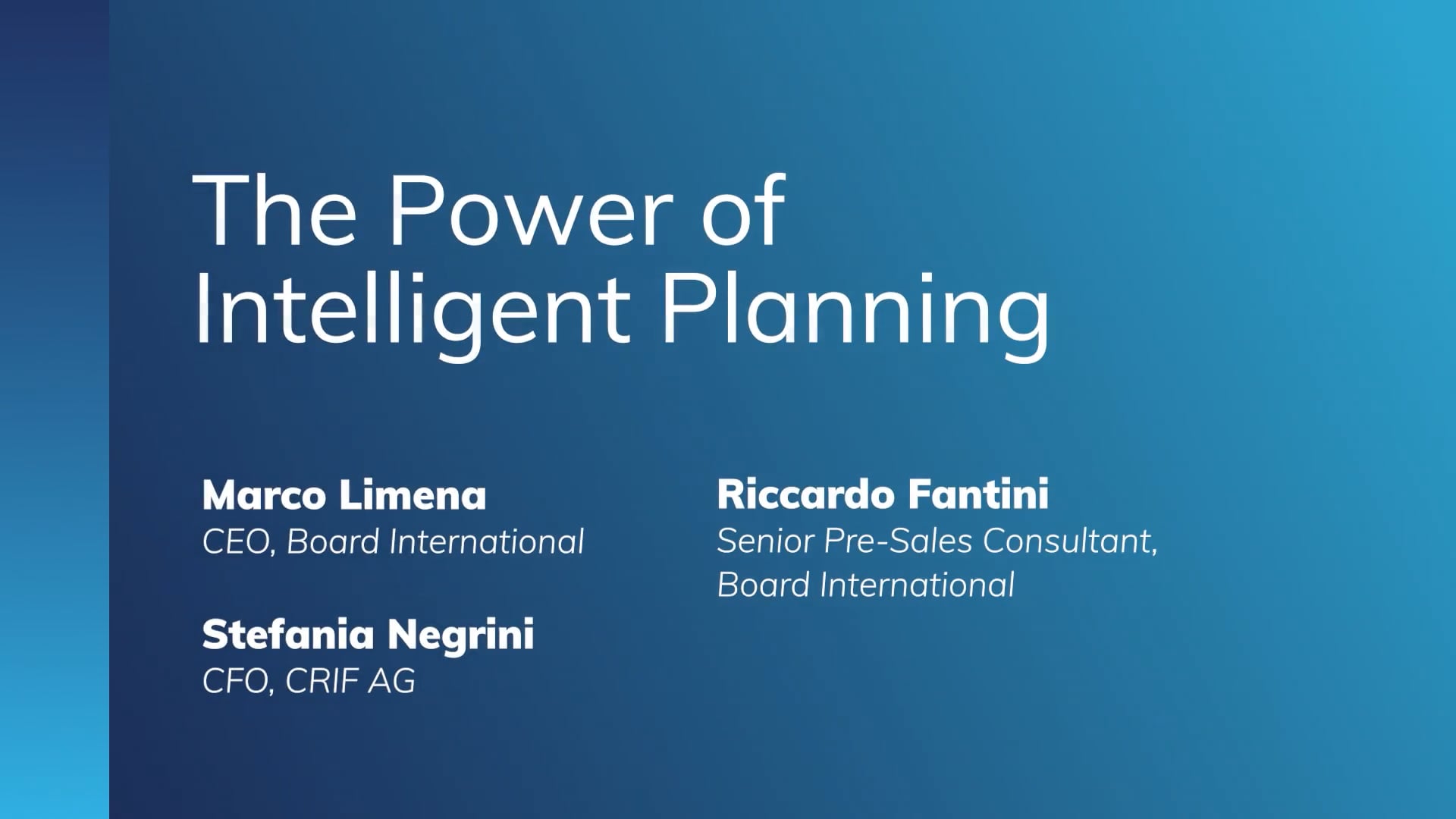 Keynote: The Power of Intelligent Planning