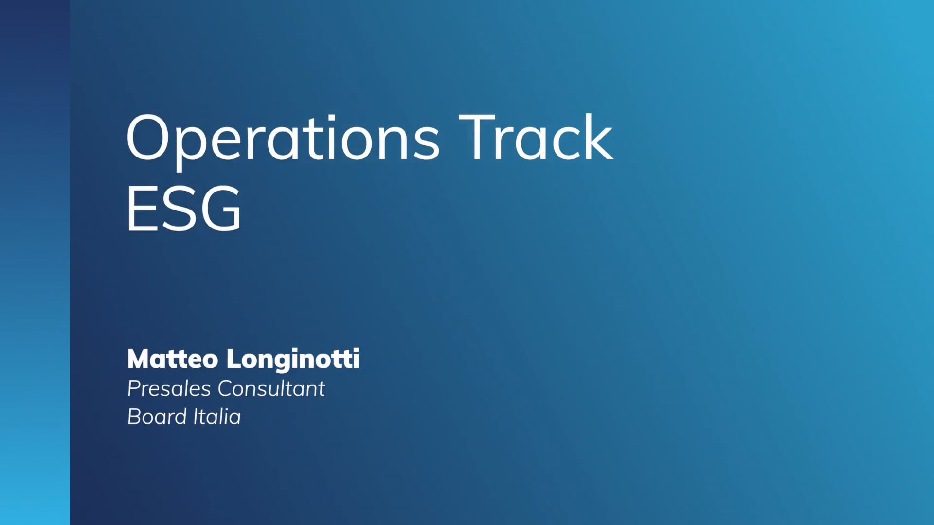 Operations Track | ESG