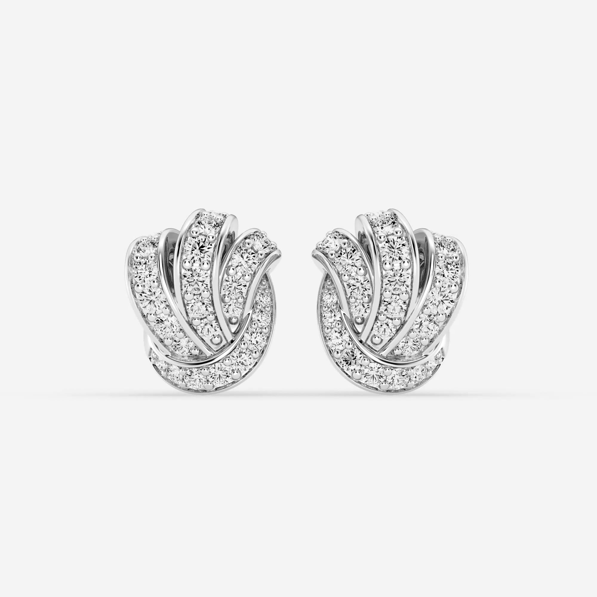 product video for 1 1/2 ctw Round Lab Grown Diamond Pave Knot Stud Earrings