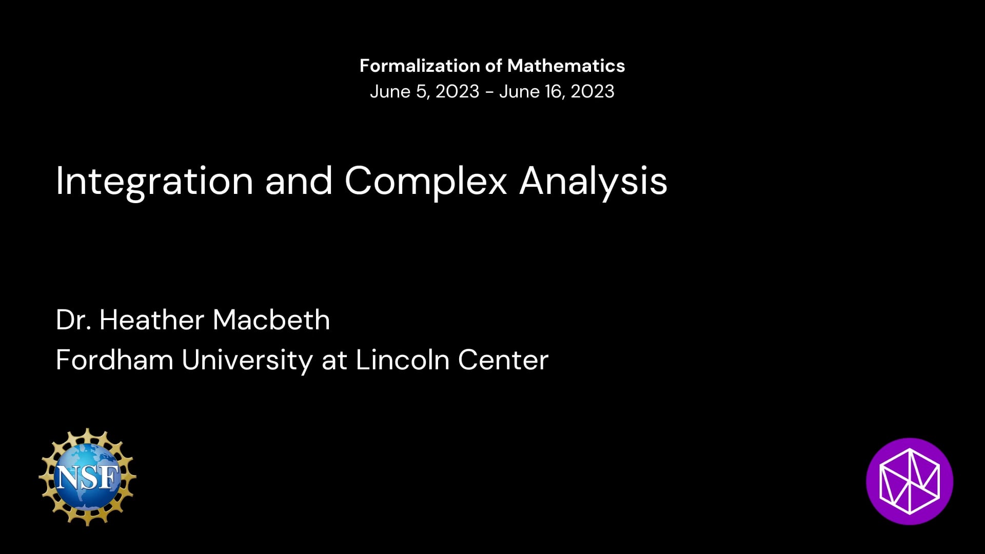 Integration and Complex Analysis on Vimeo