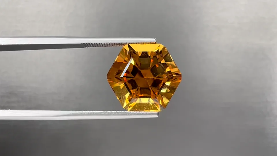 5.63ct Citrine, Hexagonal Cut Gemstone | Burton's – Burton's Gems