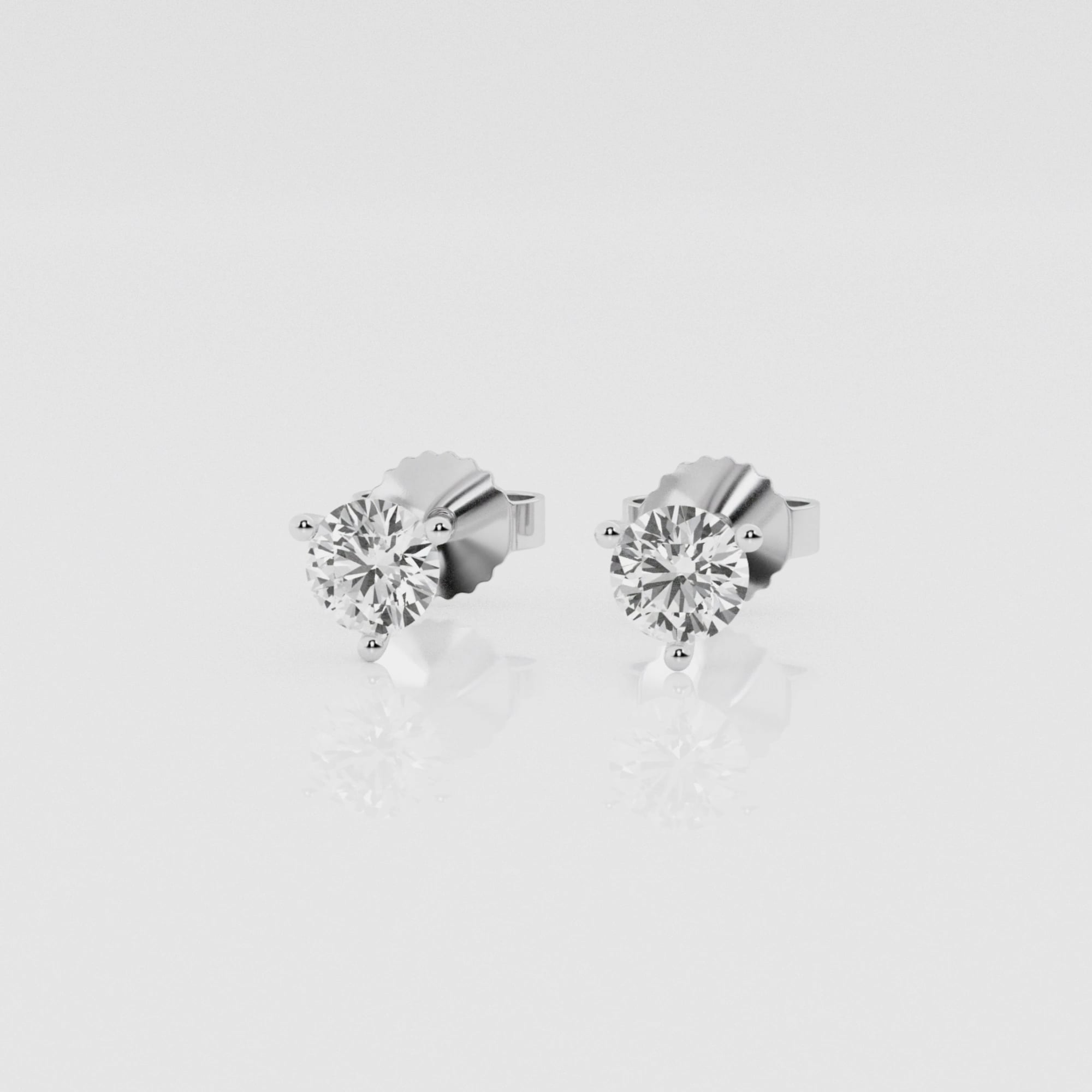 1 ctw Round Near-Colorless Lab Grown Diamond Three Prong Martini Single Stud  Earring - Grownbrilliance