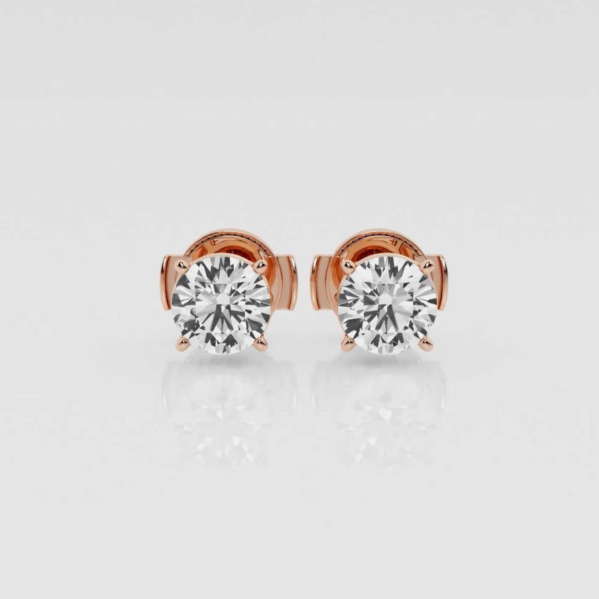 product video for 1 ctw Round Near-Colorless (F-G) Lab Grown Diamond Stud Earrings