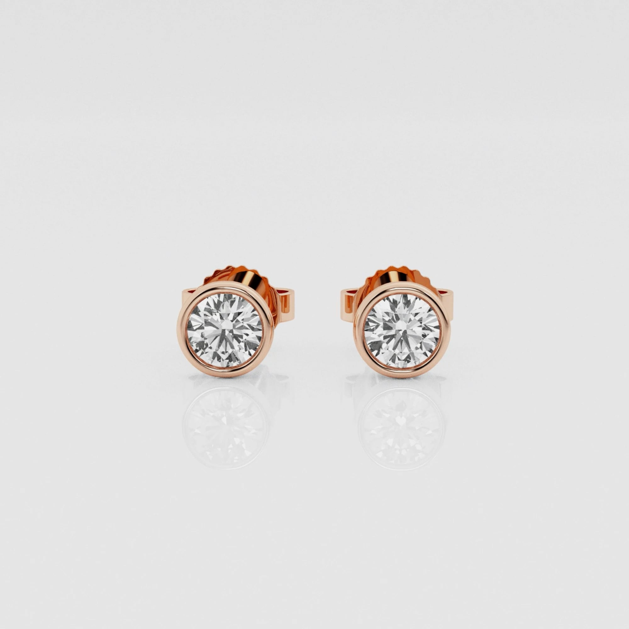 product video for 1/2 ctw Round Lab Grown Diamond Bezel Set Solitaire Stud Earrings
