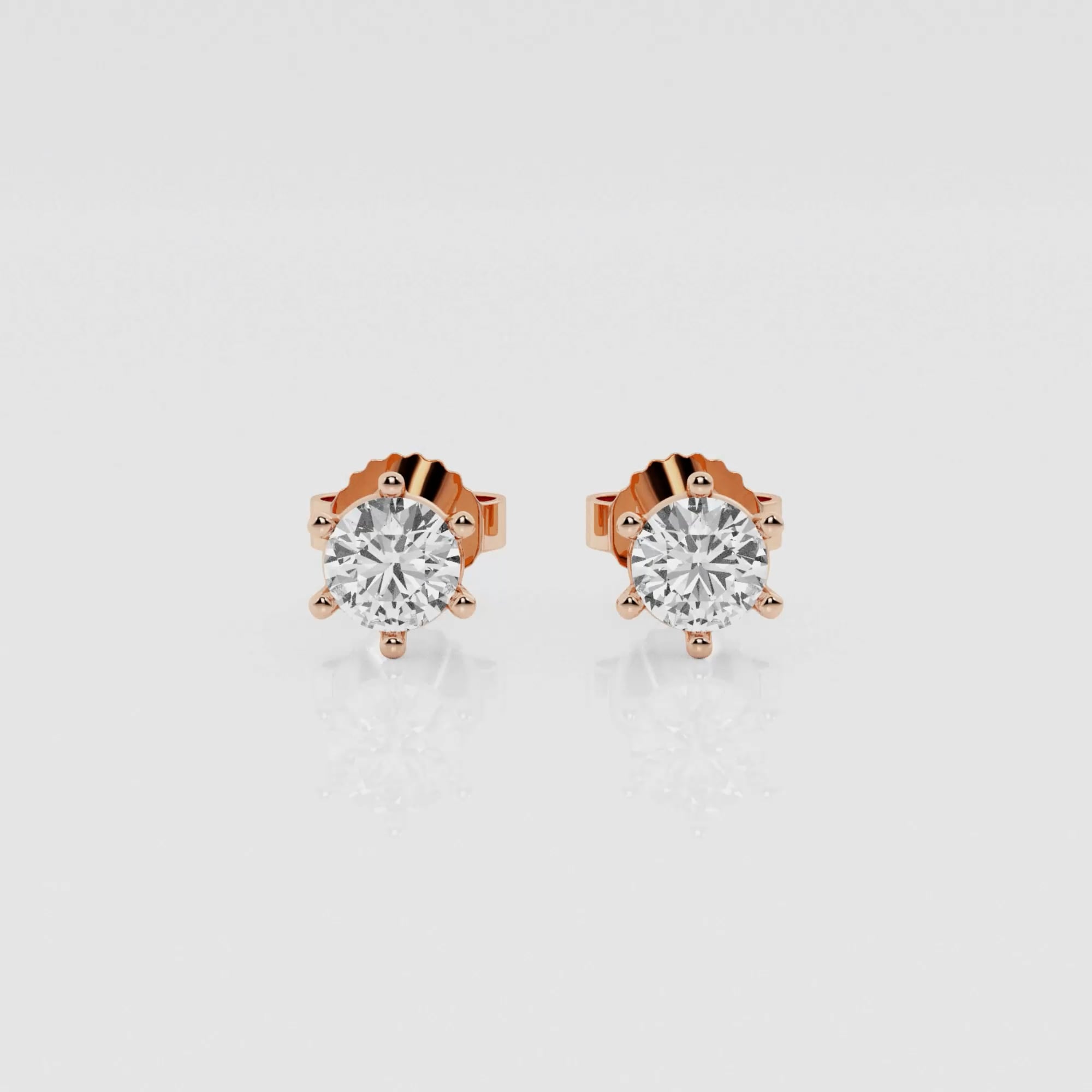 product video for 1/2 ctw Round Colorless Lab Grown Diamond Six Prong Stud Earrings