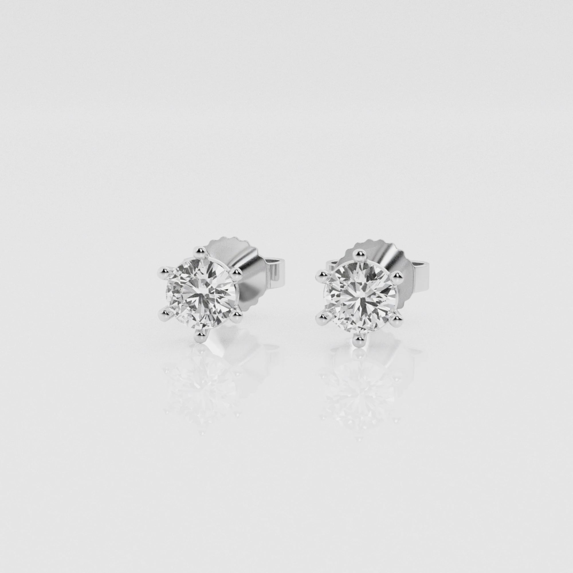 1/2 ctw Round Near-Colorless Lab Grown Diamond Six Prong Stud Earrings ...