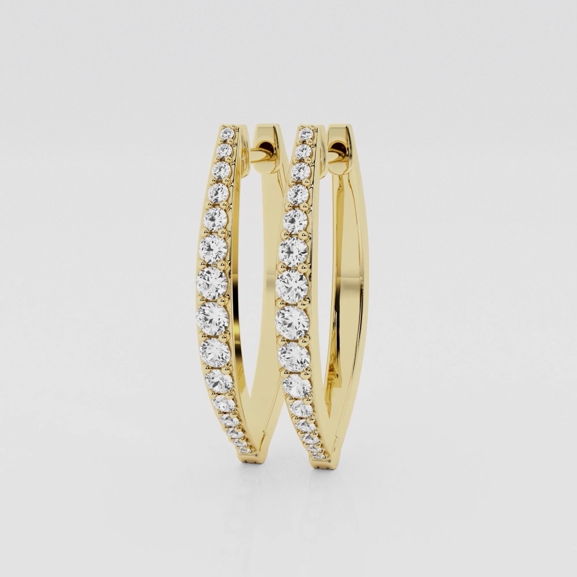 product video for 1/2 ctw Round Lab Grown Diamond Marquise Shape Hoop Earrings Fashion Earrings