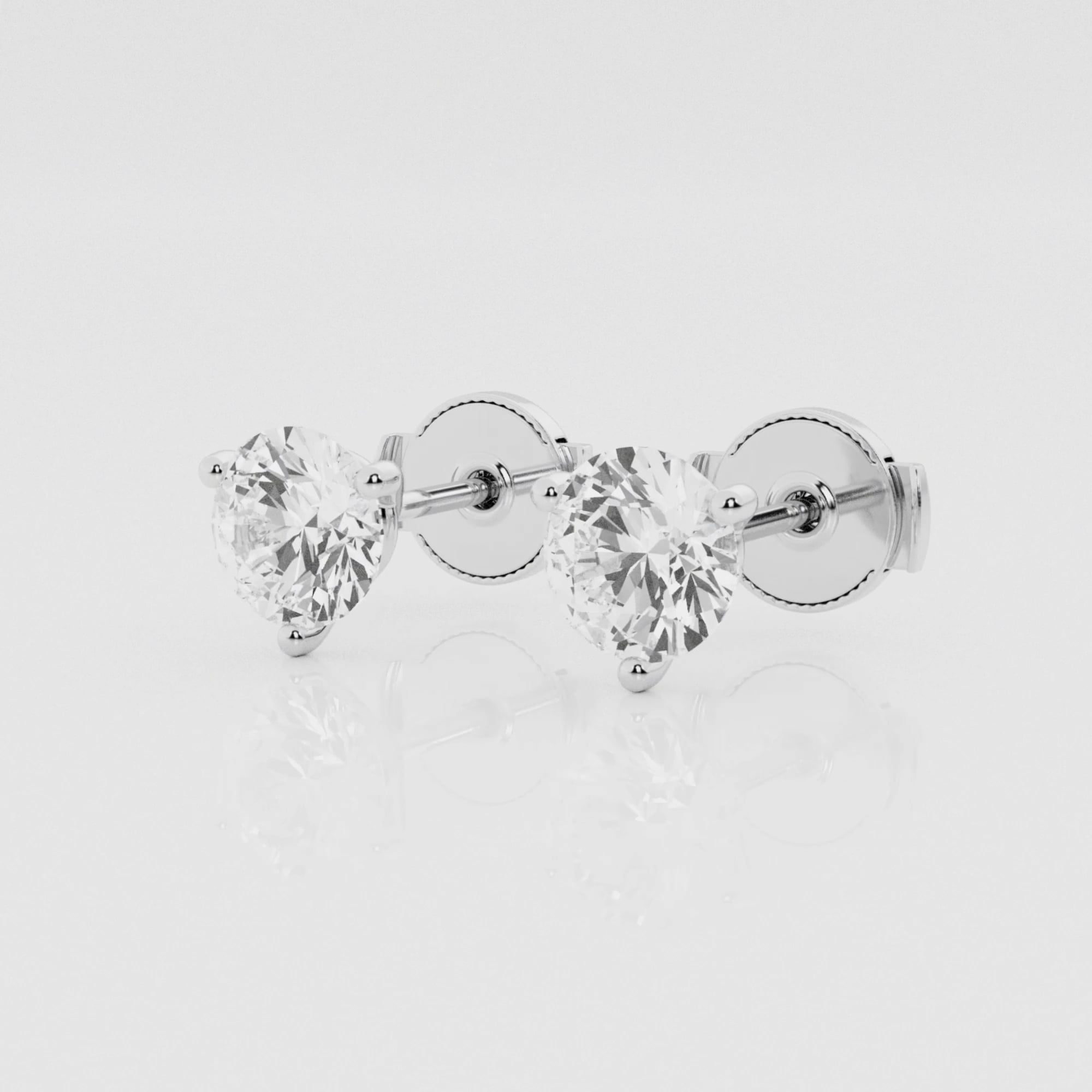 product video for 1 1/2 ctw Round Near-Colorless Lab Grown Diamond Three Prong Martini Stud Earrings