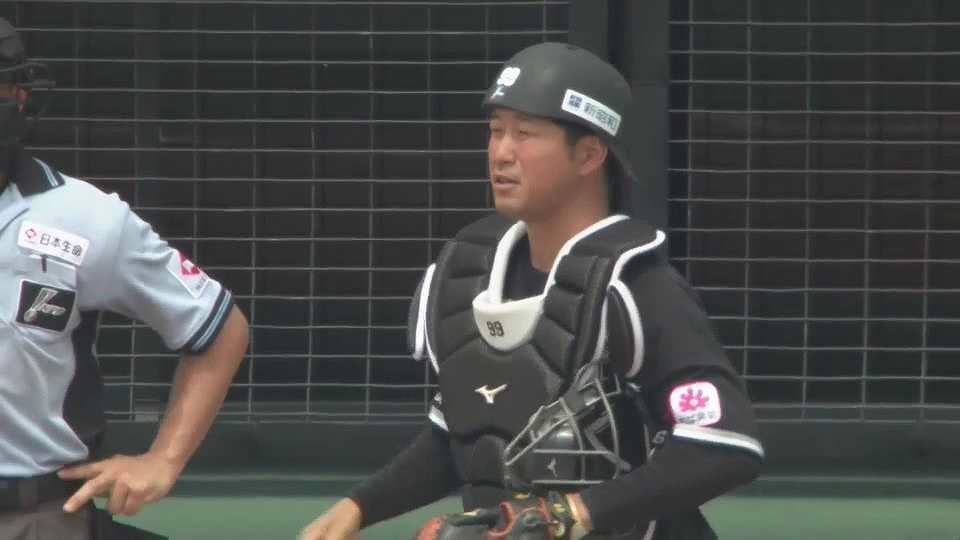 【ファーム】マリーンズ・柿沼友哉 完璧な送球で盗塁を阻止する!!  2023年6月18日 福岡ソフトバンクホークス 対 千葉ロッテマリーンズ