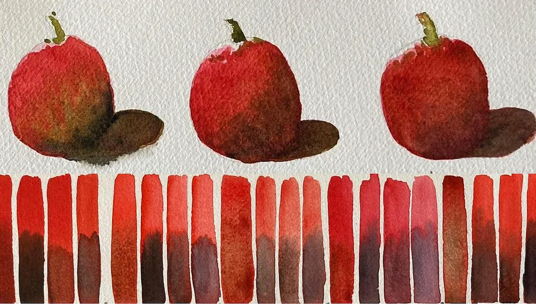 水彩画、メタモルフオーゼNo.2  sm How to Create Natural Shadows and Undertones for Your Favorite Red