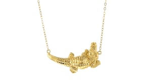Italian 18kt Gold Over Sterling Alligator Necklace