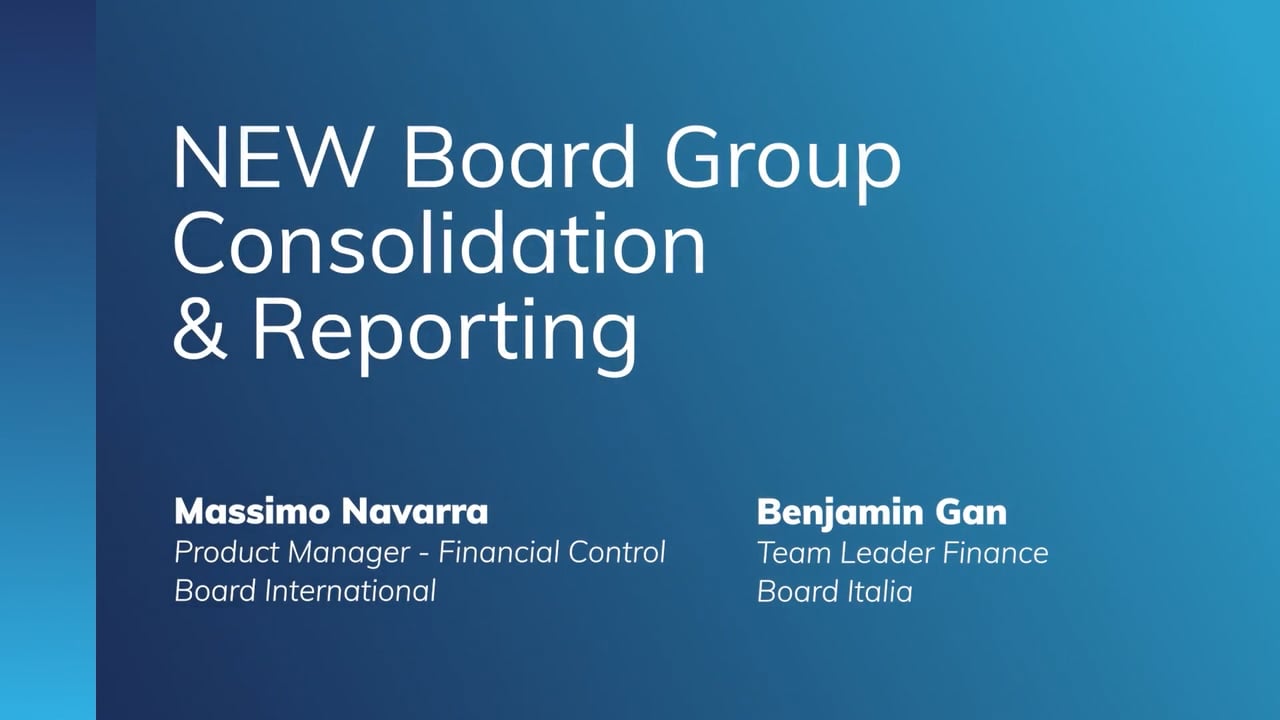 NEW Board Group Consolidation & Reporting