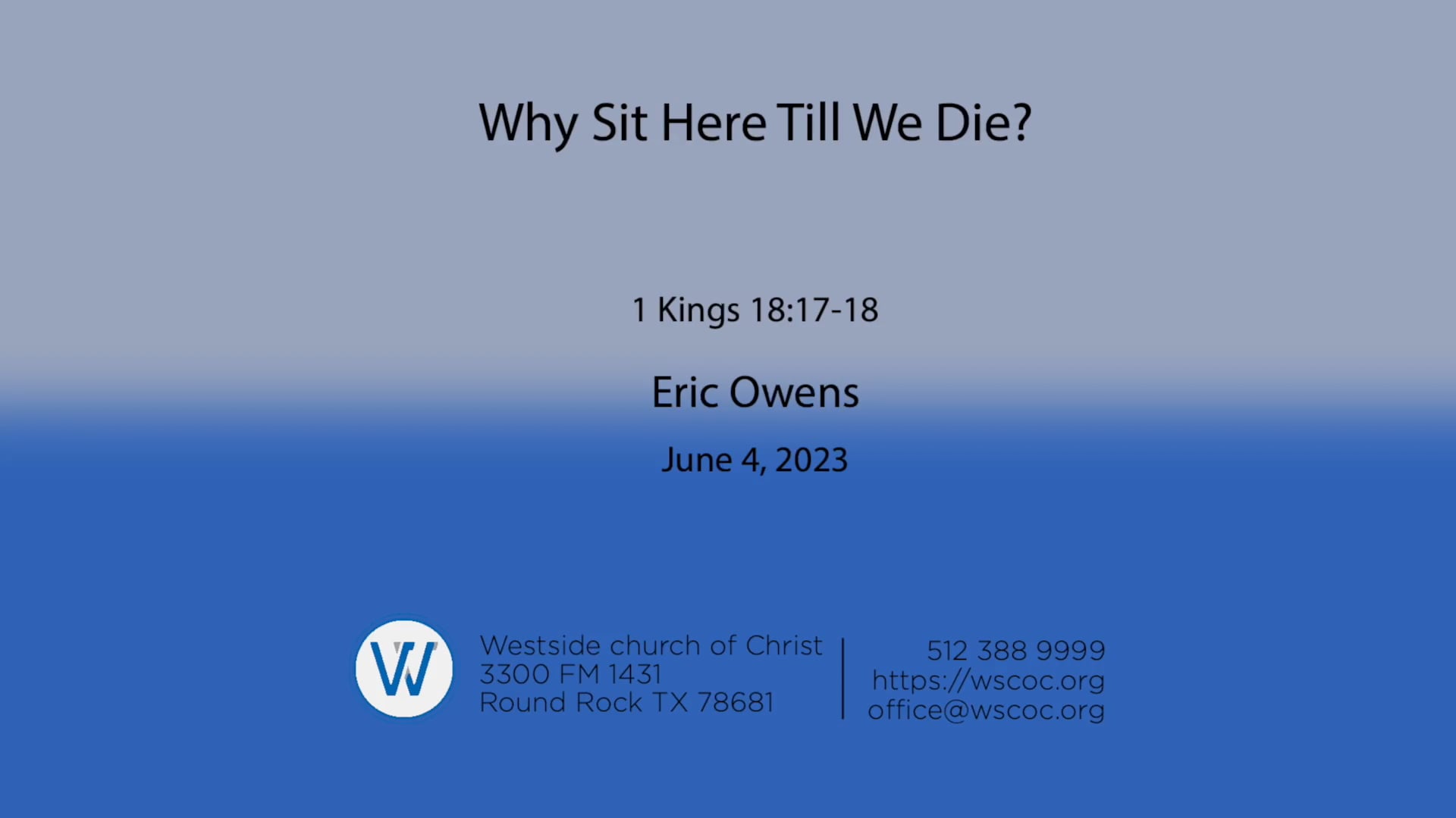 Why Sit Here Till We Die on Vimeo