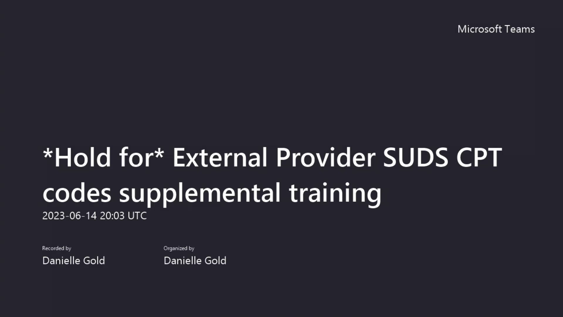 External Provider SUDS CPT codes training 6.14.23 on Vimeo