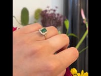 Diamond Emerald 14k Cluster Ring 14971-8444