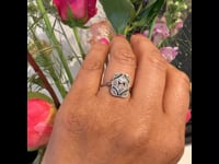 Diamond Sapphire 18k Platinum Deco Ring 10522-6618