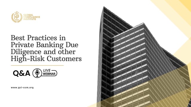 Best Practices in Private Banking Due diligence - Webinar