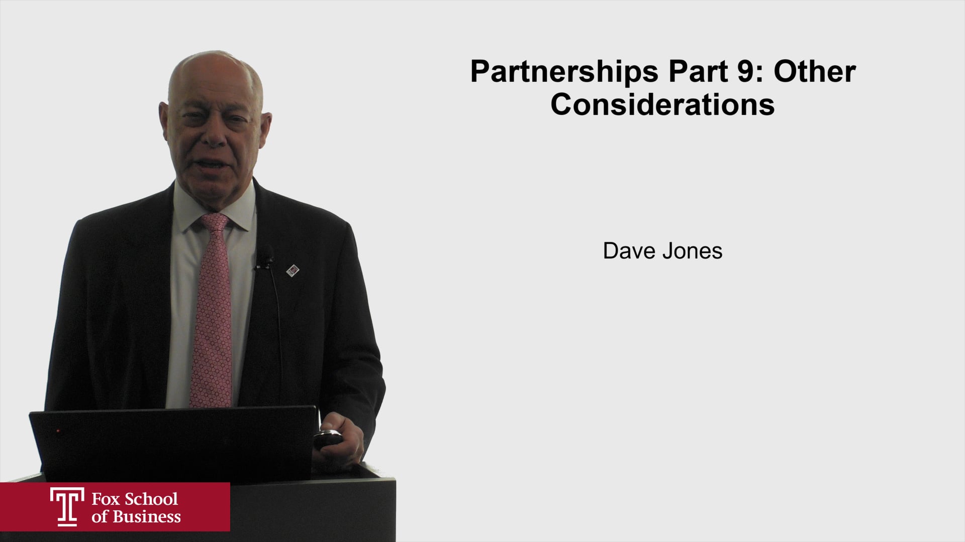 Partnerships Part 9: Other Considerations