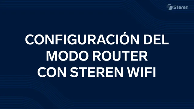 Configuraci n del modo router con Steren Wifi COM 852 COM 870