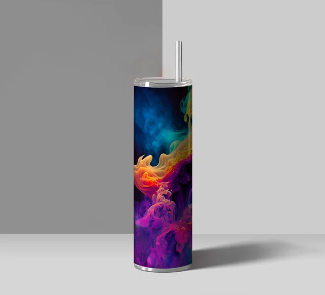 Digital Good Vibes Rainbow Wrapper for 20 Oz Thermos Sublimation