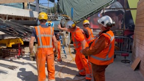 Minervapassage: kabels voorspannen in dakdeel | Juni 2023