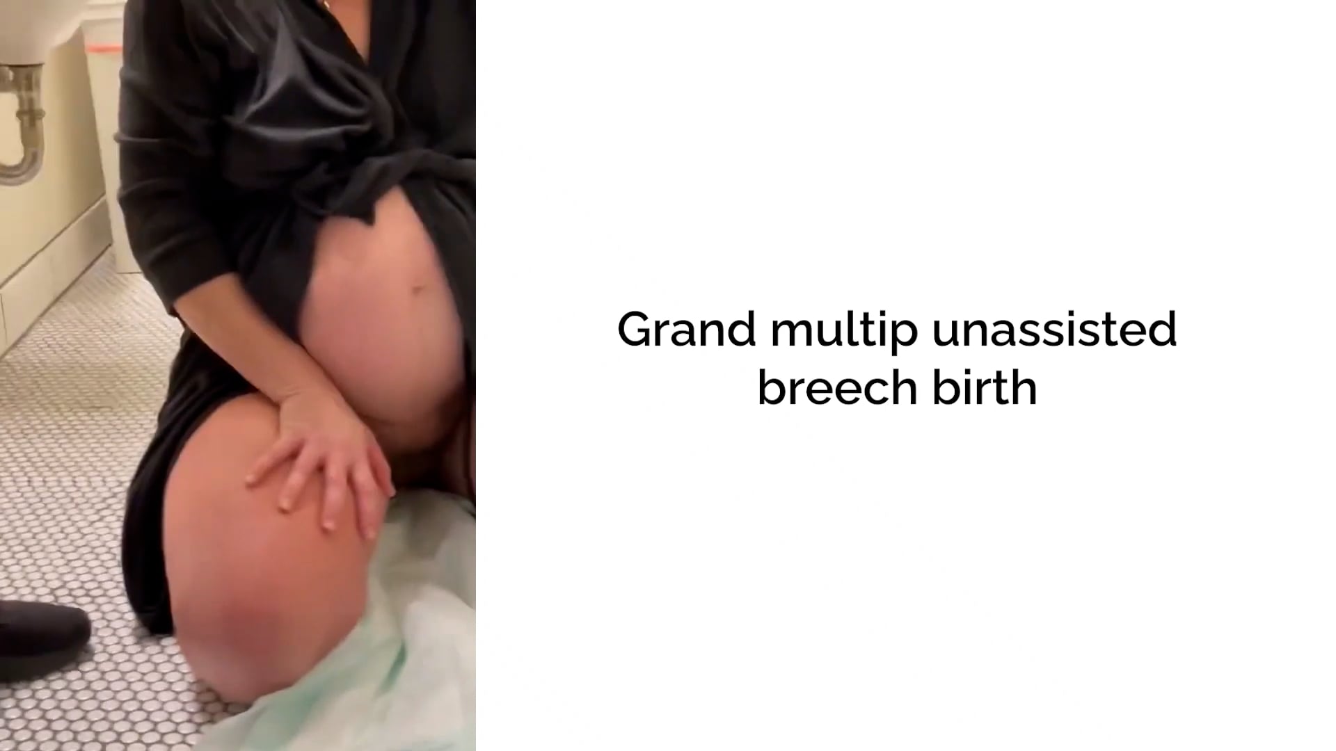Grand multip unassisted frank breech birth (G8P11)