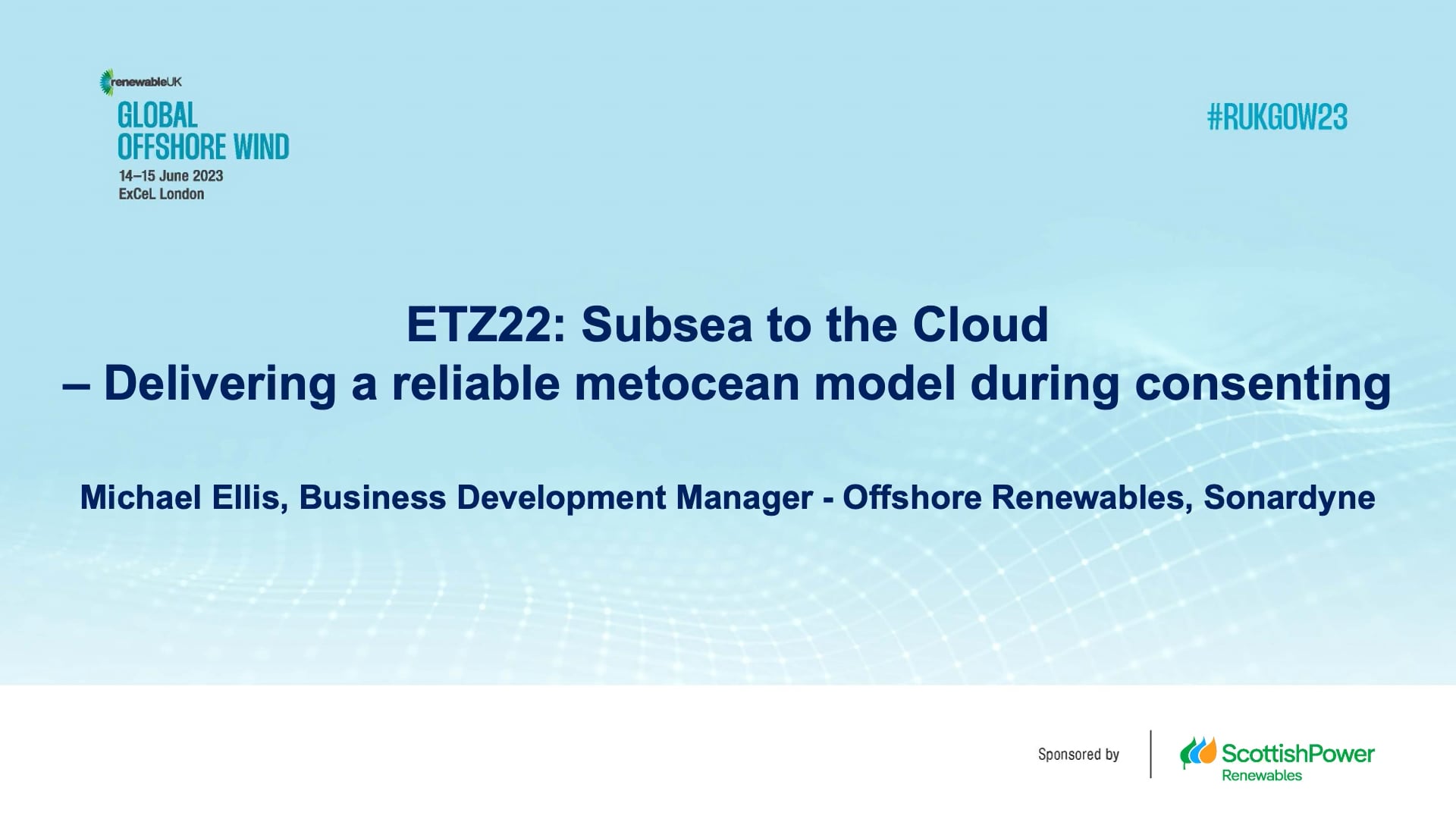 ETZ22- Subsea To The Cloud -– Delivering A Reliable Metocean Model ...