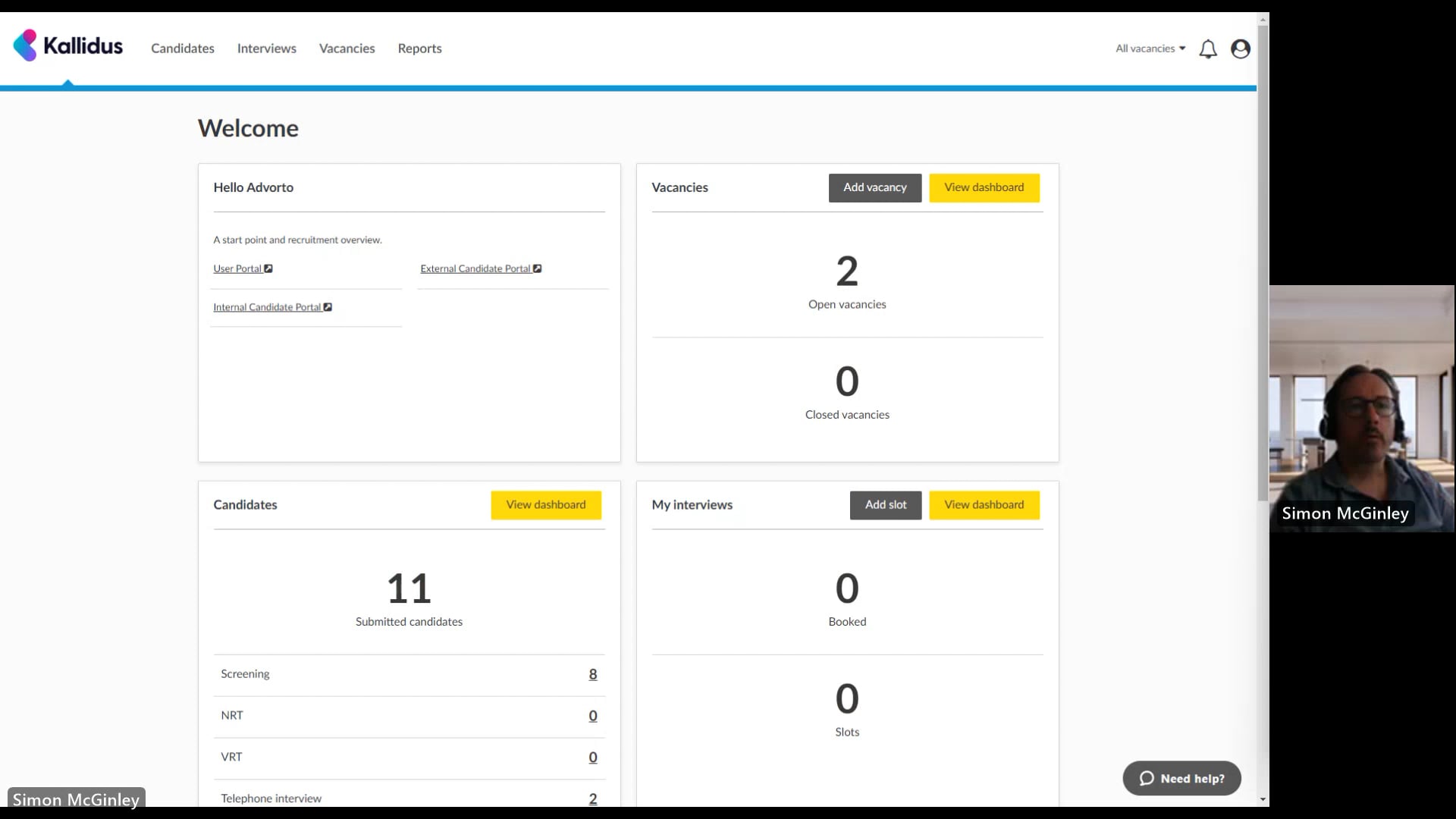 Vacancy-specific interview questions on Vimeo