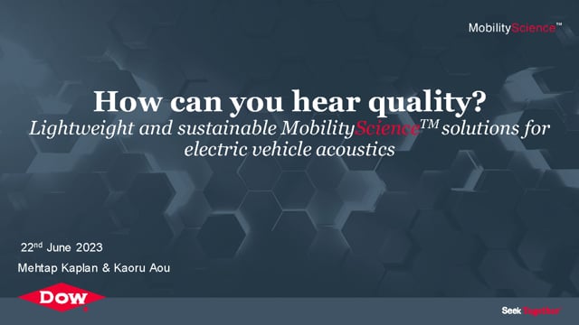 Lightweight and sustainable solutions for electric vehicle acoustics