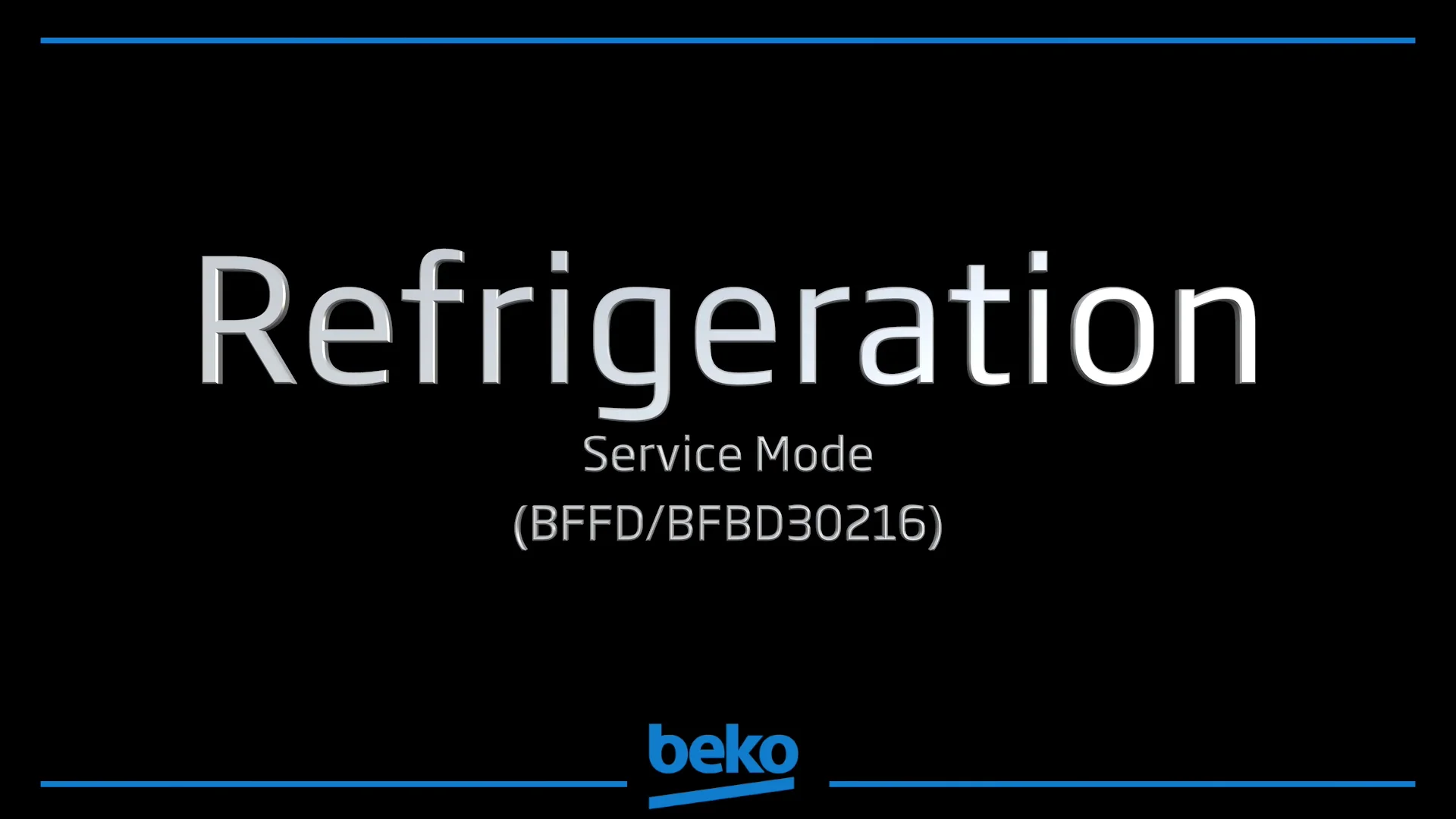 Beko Technical Training Videos Refrigeration Service Mode