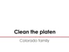 Clean the platen