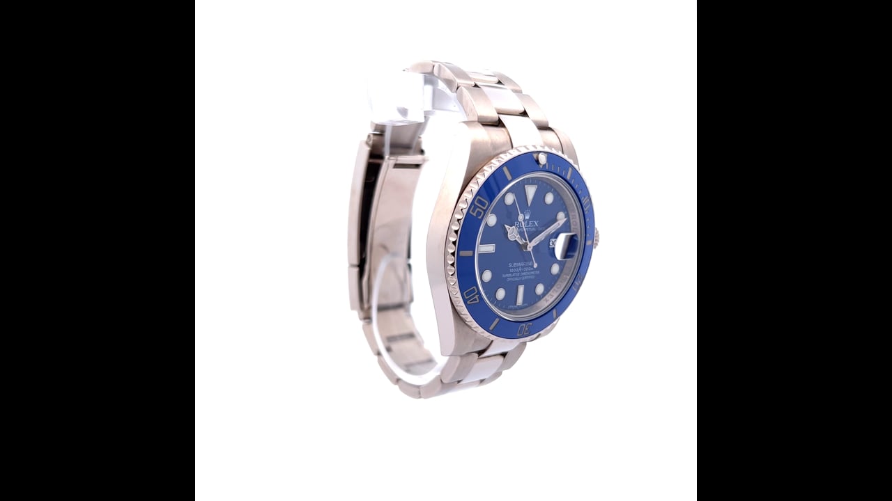 Rolex Submariner Date 'Smurf' 18K White Gold Blue Dial Blue Bezel