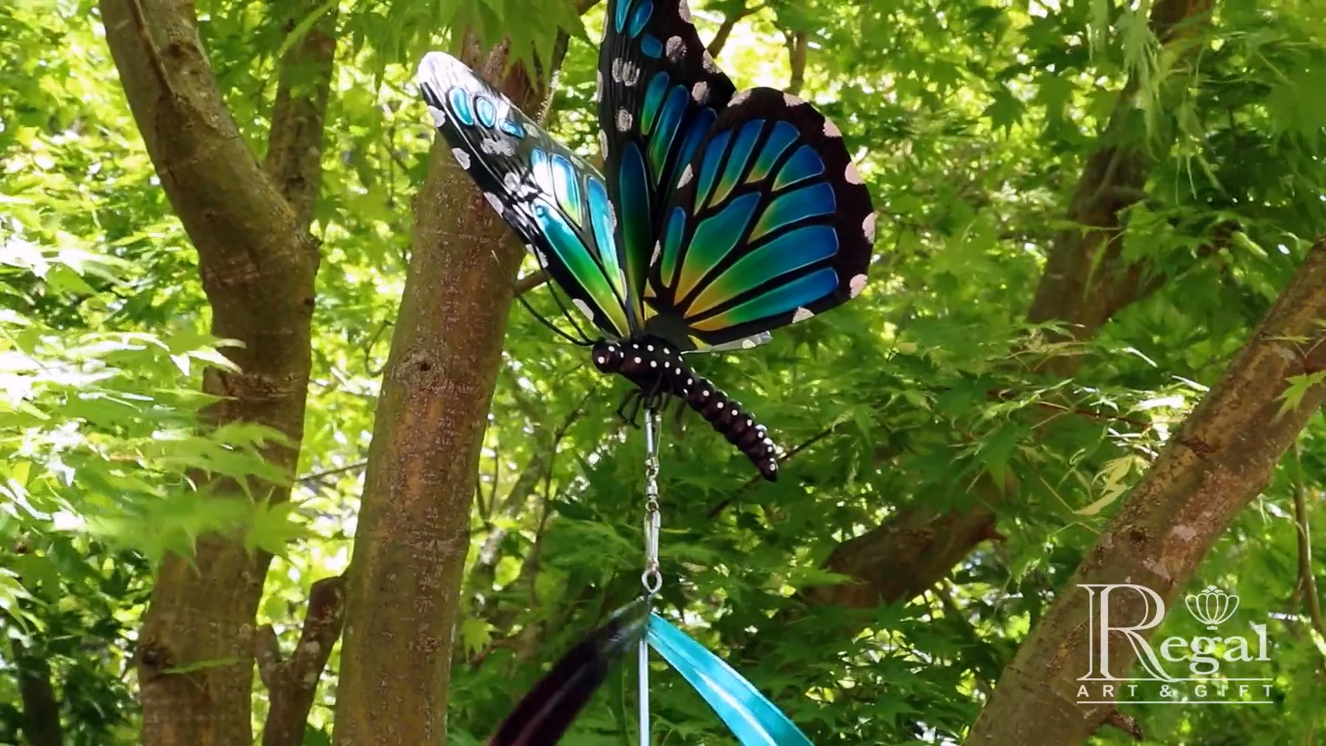 13509 Hanging Wind Spinner Blue Monarch on Vimeo