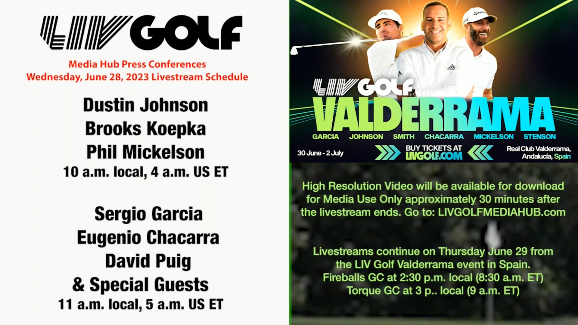LIV Golf Valderrama Wednesday Presser Livestream on Vimeo