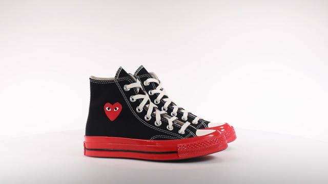 Comme des Garçons: Tenis casuales tipo botín negros Chuck Taylor All Star Mujer | El Palacio de