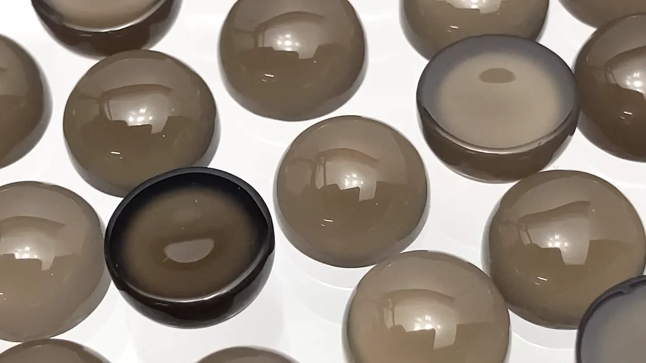 グレーオニキス ラウンド カボション10×10mm 5個｜天然石ビーズの卸