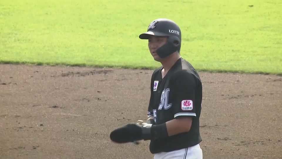 【ファーム】本日3打点目!! マリーンズ・植田将太 2点タイムリー2ベースヒットを放ち猛打賞!!  2023年6月29日 北海道日本ハムファイターズ 対 千葉ロッテマリーンズ