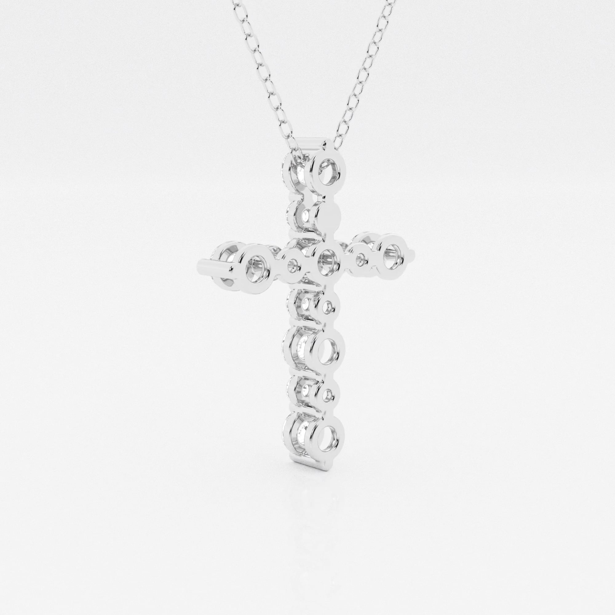 product video for 3/4 ctw Round Lab Grown Diamond Floating Cross Pendant