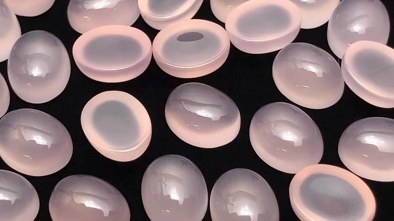 ピンクパープルカルセドニー オーバル カボション10×8mm 5個