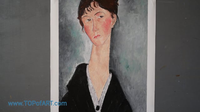 Amedeo Modigliani | Bust of a Woman with a Necklace | Painting Reproduction Video | TOPofART
