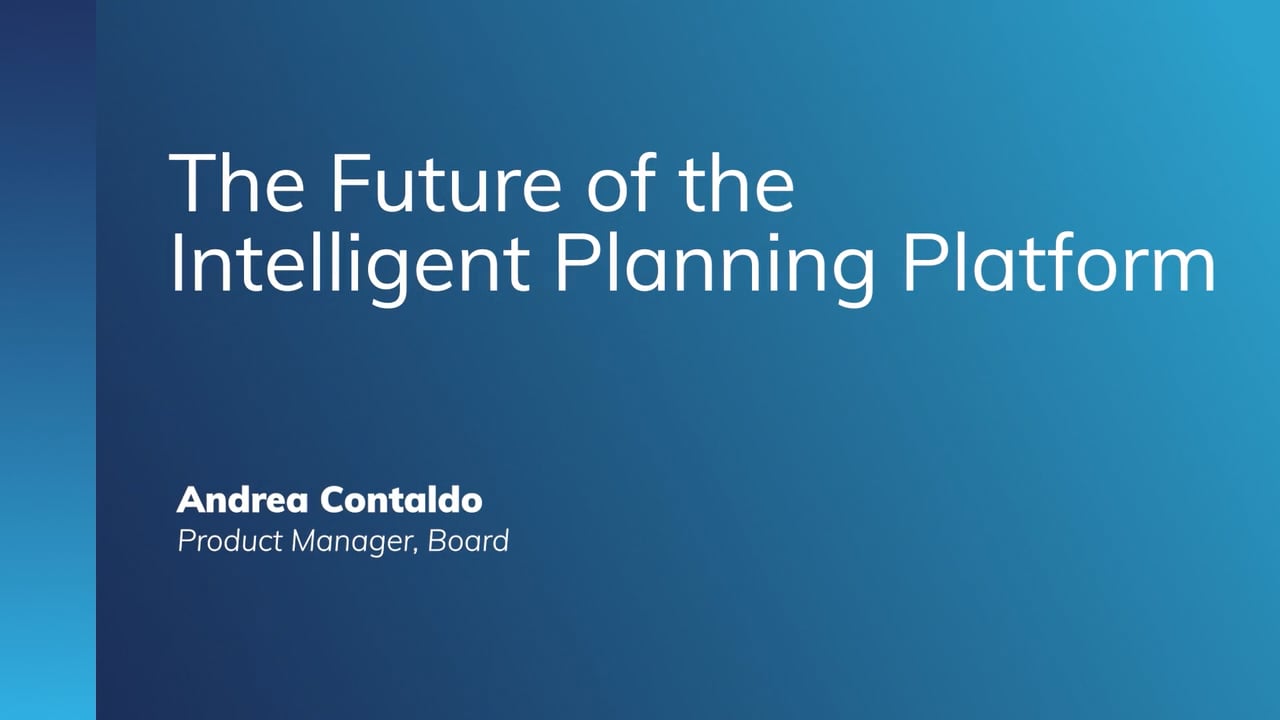 The Future of the Intelligent Planning Platform